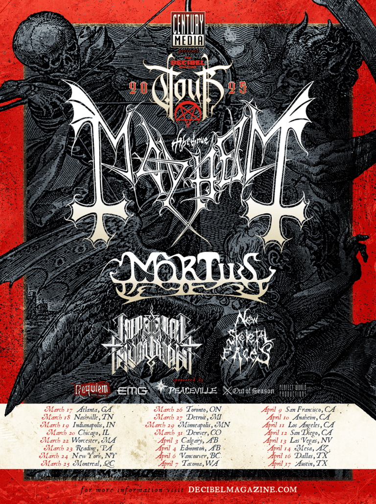 Tickets ON SALE NOW for the Decibel Magazine Tour 2025 Featuring MAYHEM